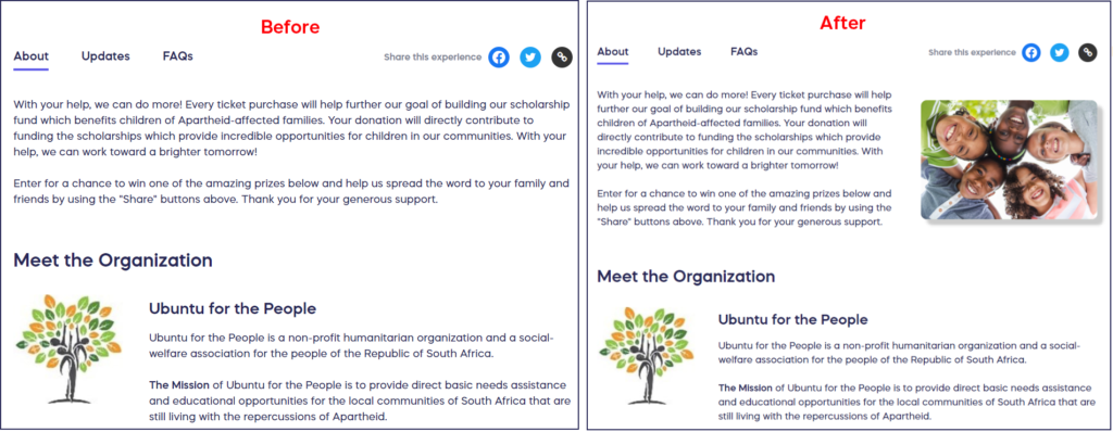 How can I add images to my fundraiser 1.png