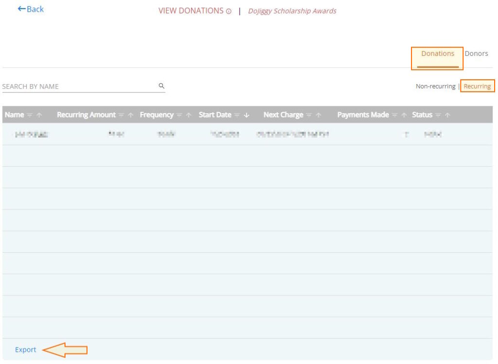 Donation Page Reports Dojiggy Knowledge Base