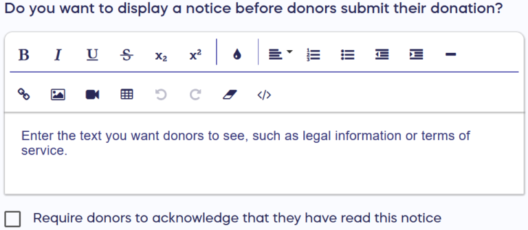 Add a waiver or notice for donors in the checkout process 1.png