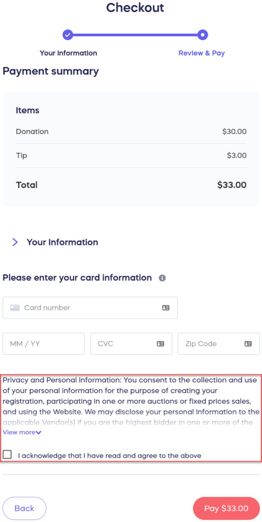 Add a waiver or notice for donors in the checkout process 2.png