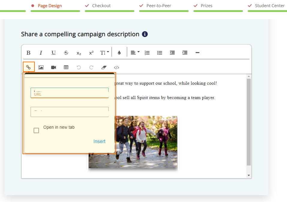 How do I add website links to my fundraising page 1.jpg
