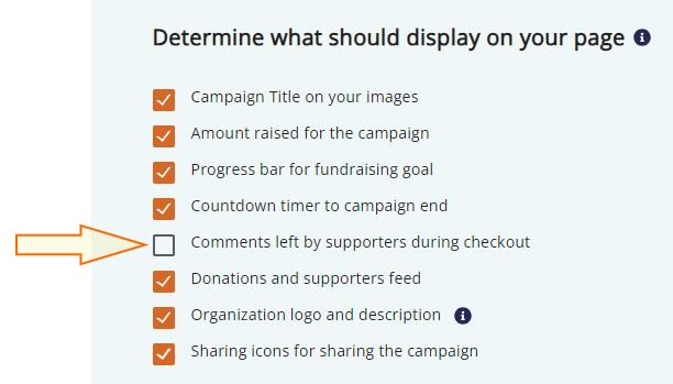 Can I remove the ability for donors to leave comments on my fundraising page 2.jpg