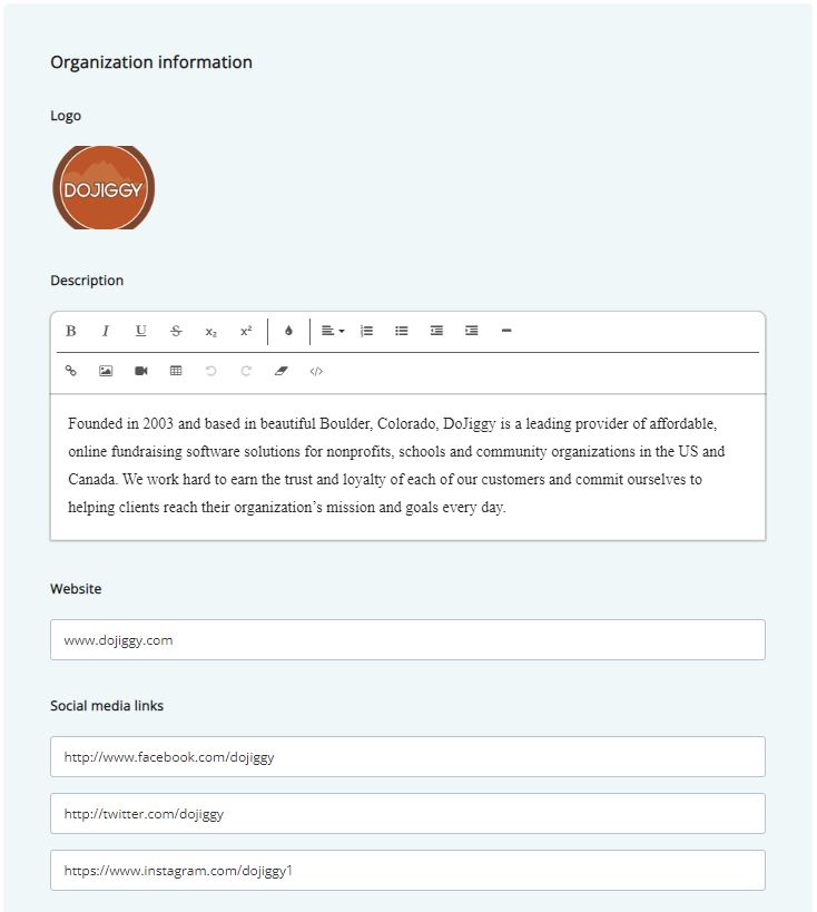 How do I edit the Organization Profile 2.jpg